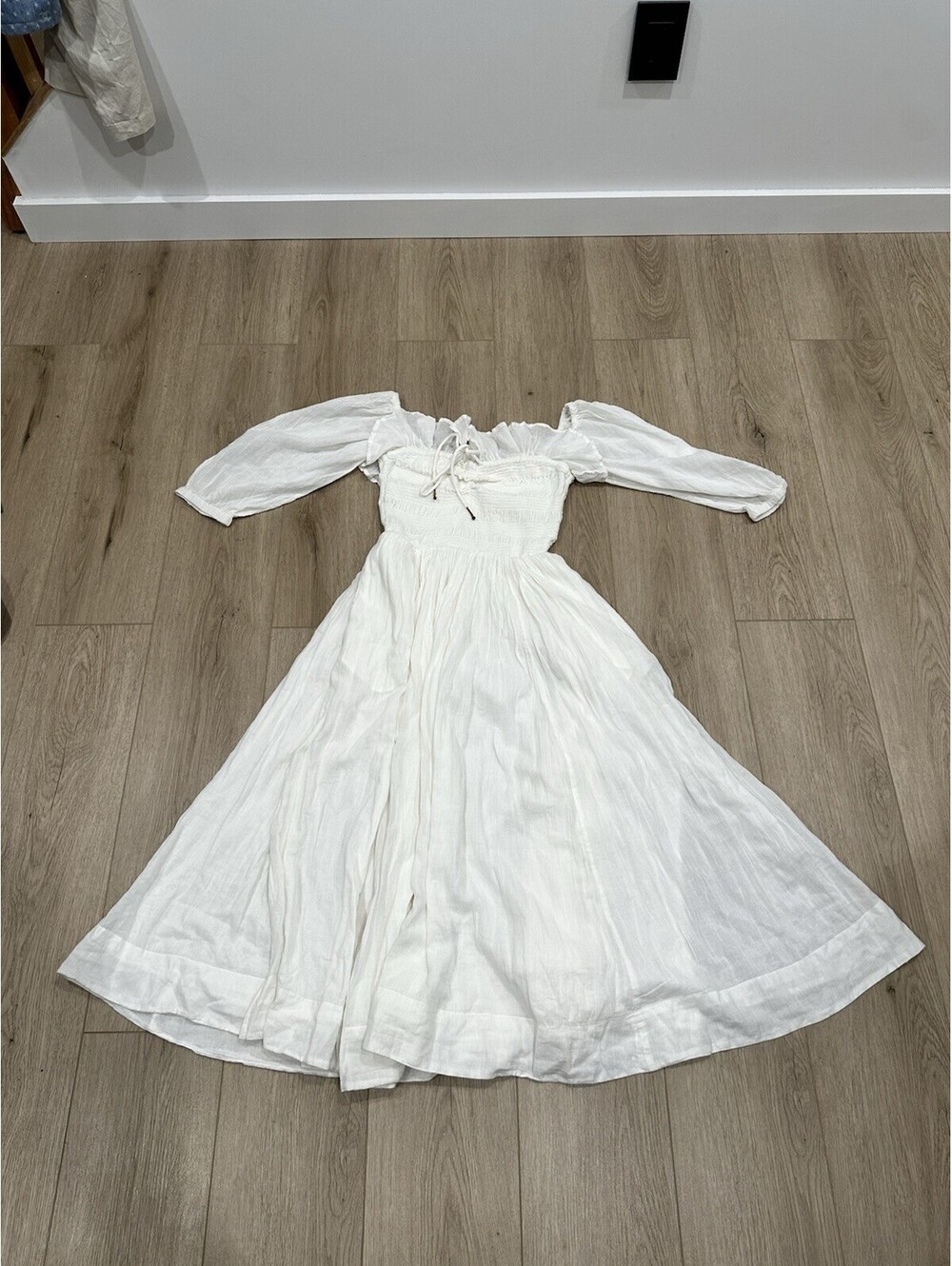 NWT Free People Oasis Square Neck Midi dress In Ivory Size Small